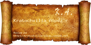 Kratochvilla Alpár névjegykártya